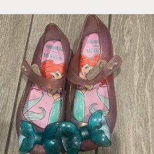 Mini Melissa Glittery Pink and Teal Kids Dress Shoes
